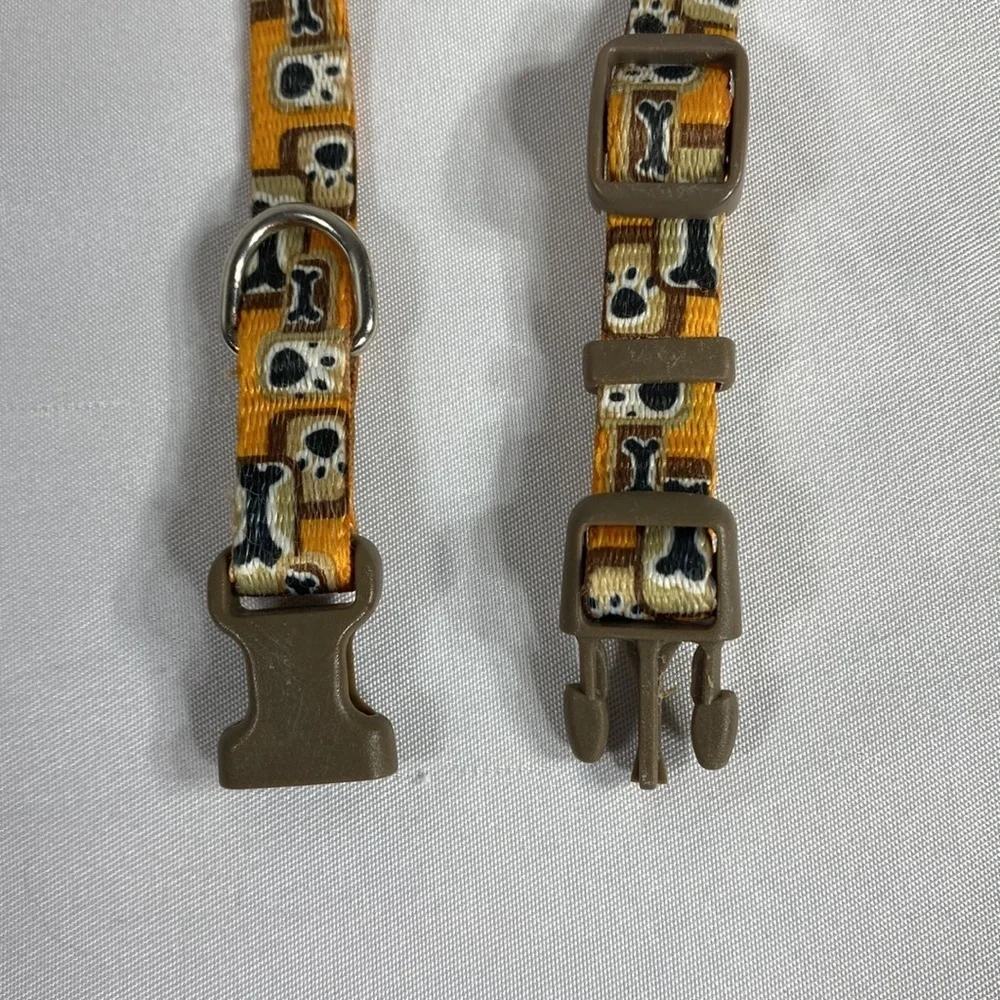 Dog Bone & Puppy Paw Design Puppy Small Animal Collar X-Small